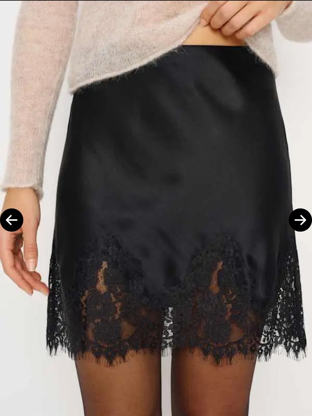 NWT REFORMATION Carolina Silk Mini Skirt - Black